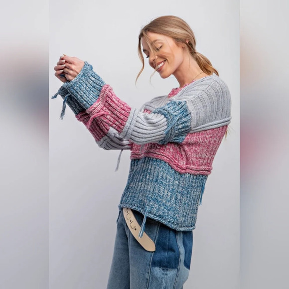 EASEL Comfy Colorblock Sweater #397-402 - Picture 3 of 11